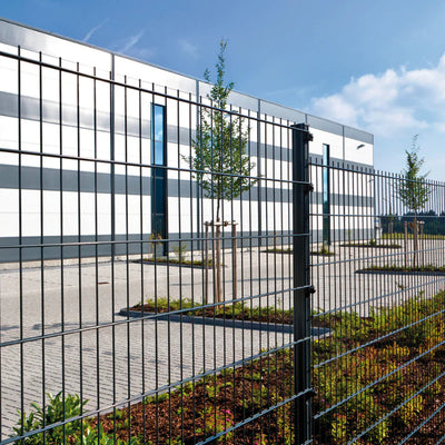 Doppelstabmattenzaun Komplettset Anthrazit 8/6/8