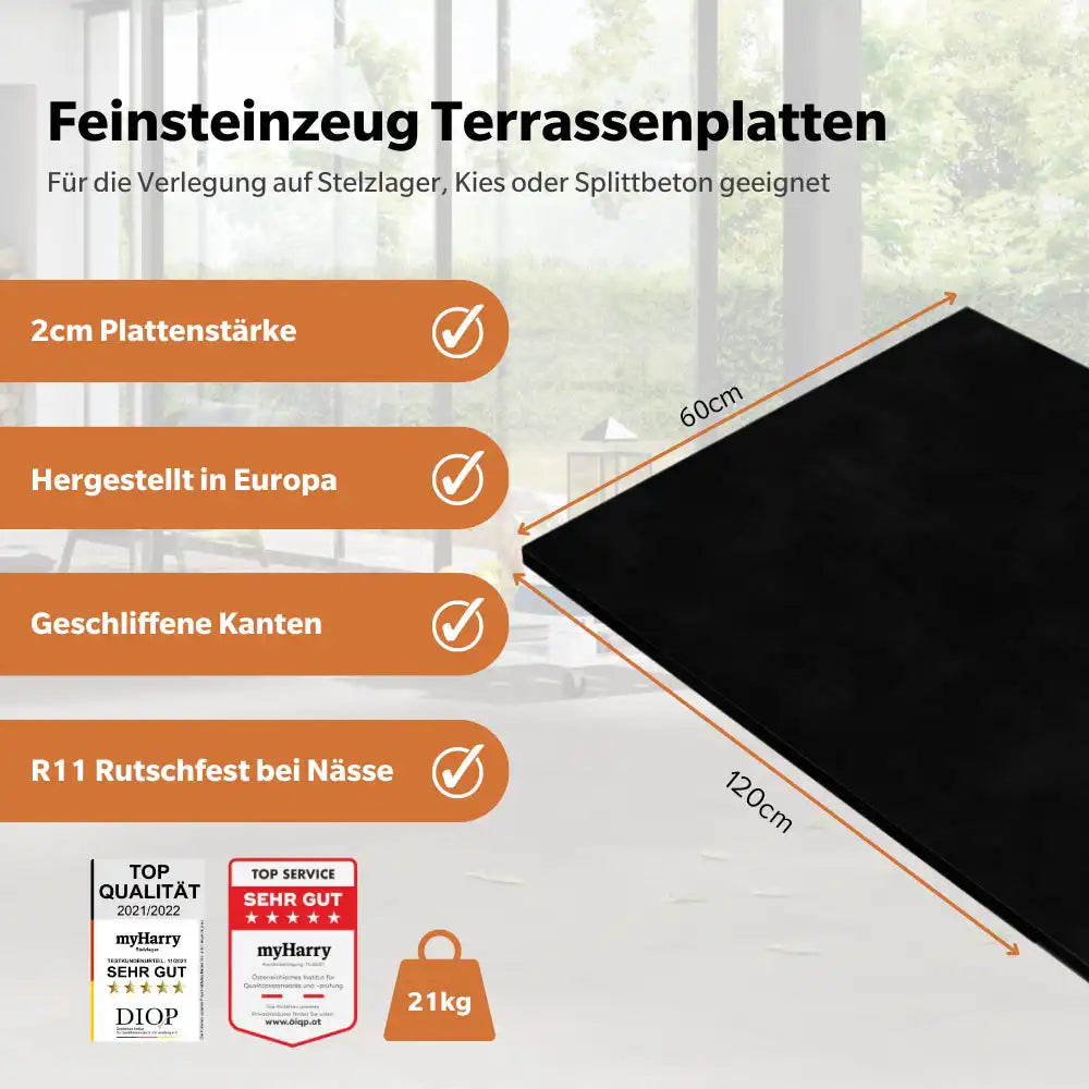 Komplettpaket Terrassenplatte Grande Cream 120x60x2cm