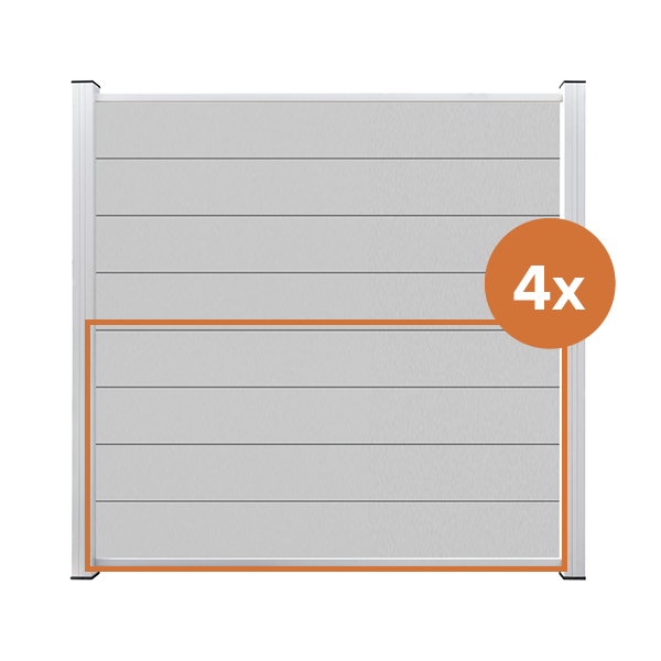 Alu Zaunprofil 4er Set Mario in Seidengrau