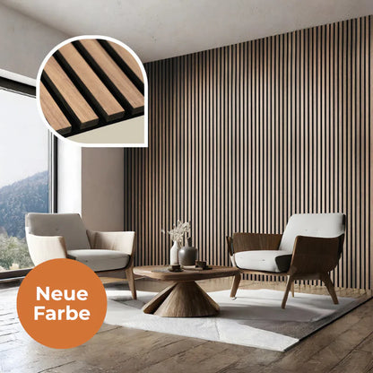 Akustikpaneel Eiche Geräuchert 240 x 60 cm inkl. LED Beleuchtung