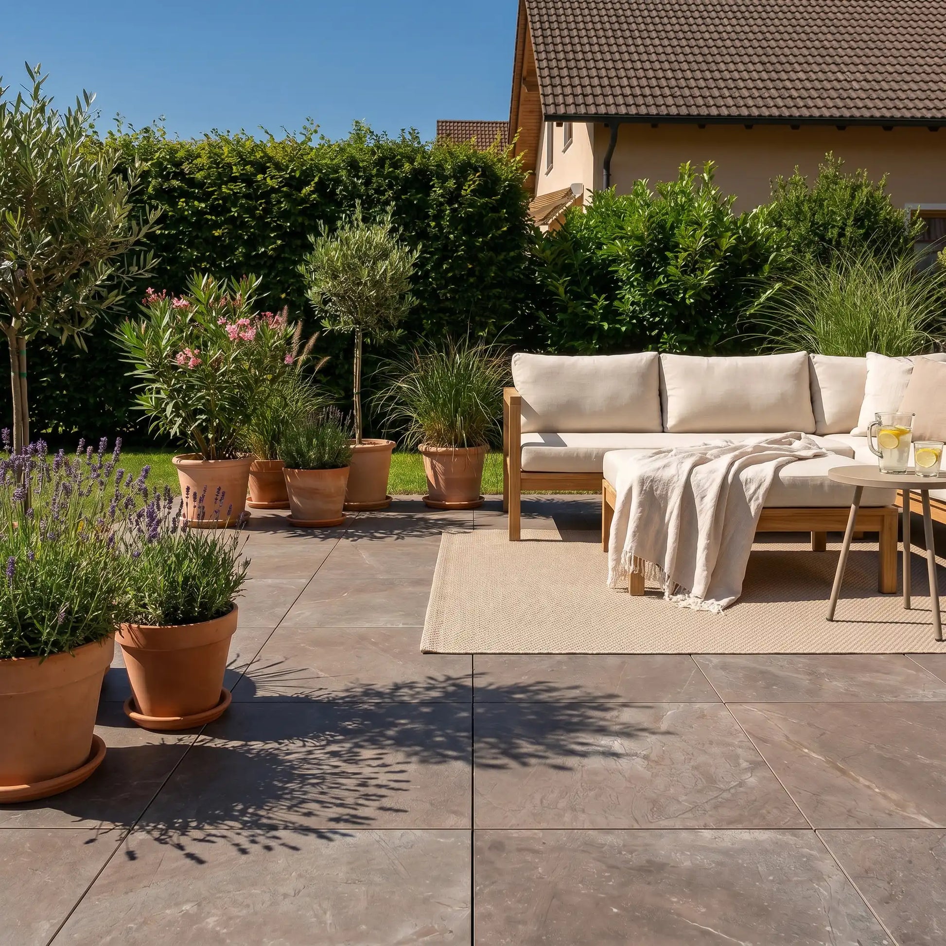 Komplettpaket Terrassenplatte Achat 60x60x2cm