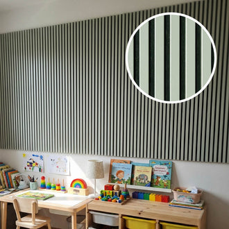 Akustikpaneel Premium Salbei – Filz Schwarz 244 × 60 cm