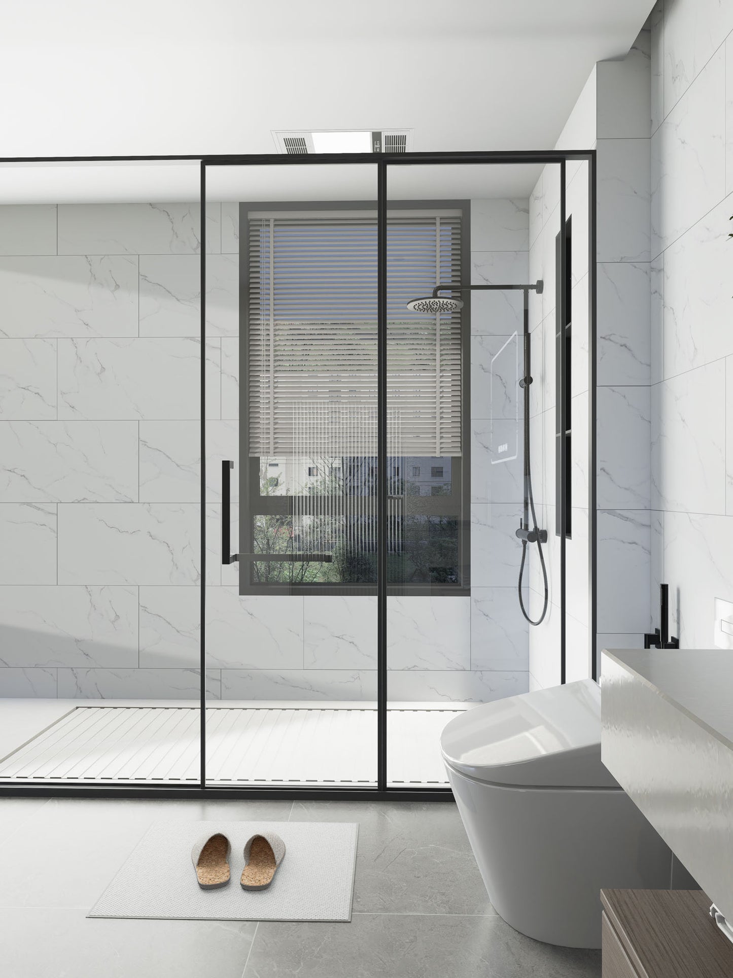 SPC-Wandverkleidung Marmor Weiß 800x400mm