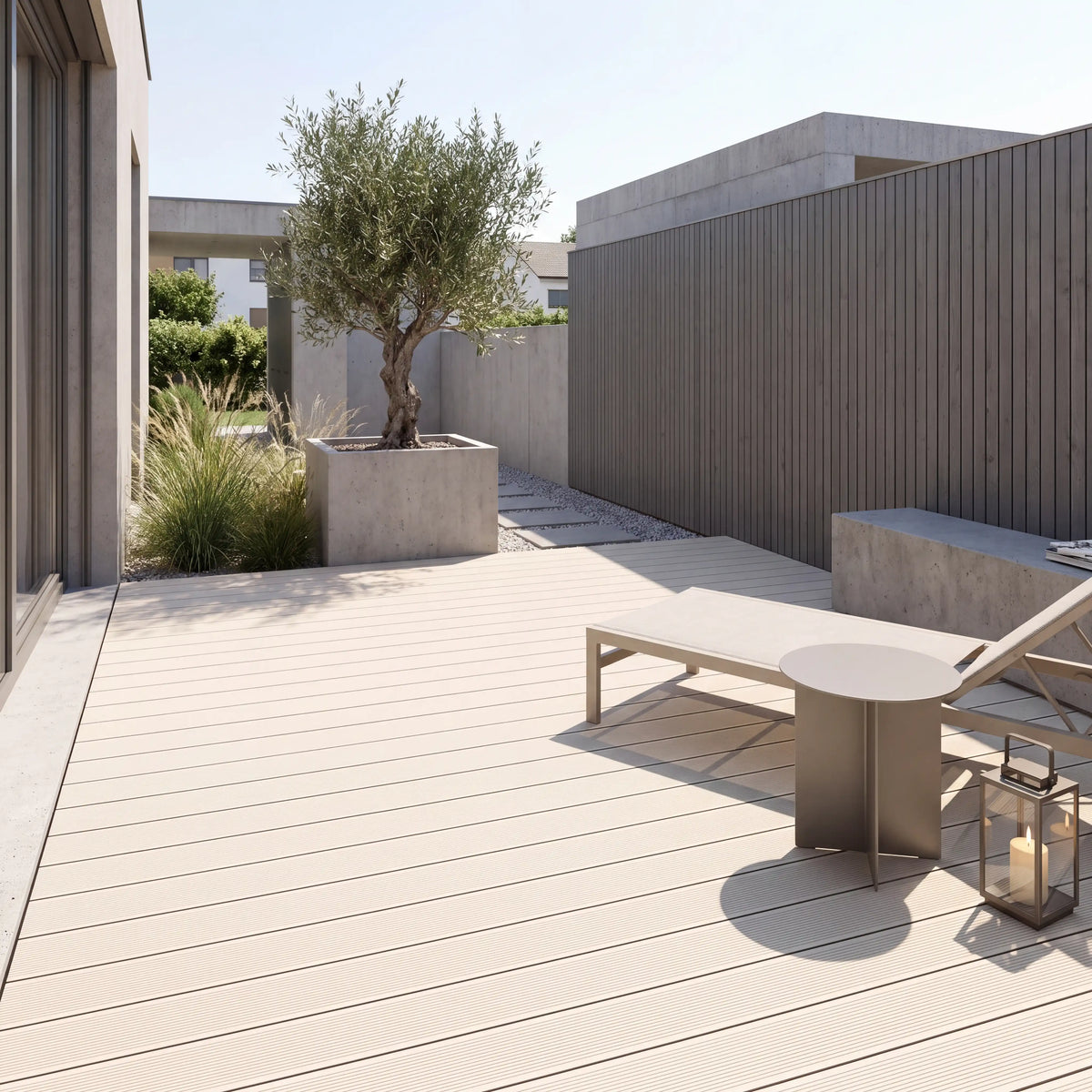 WPC Terrassendiele Massiv ECO Champagner