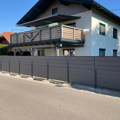 WPC Zaun Komplettset Stecksystem Grau / Anthrazit