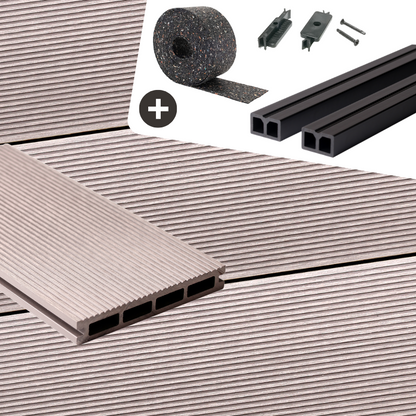 WPC-Komplettset Seide Geriffelt Basic Hohldiele