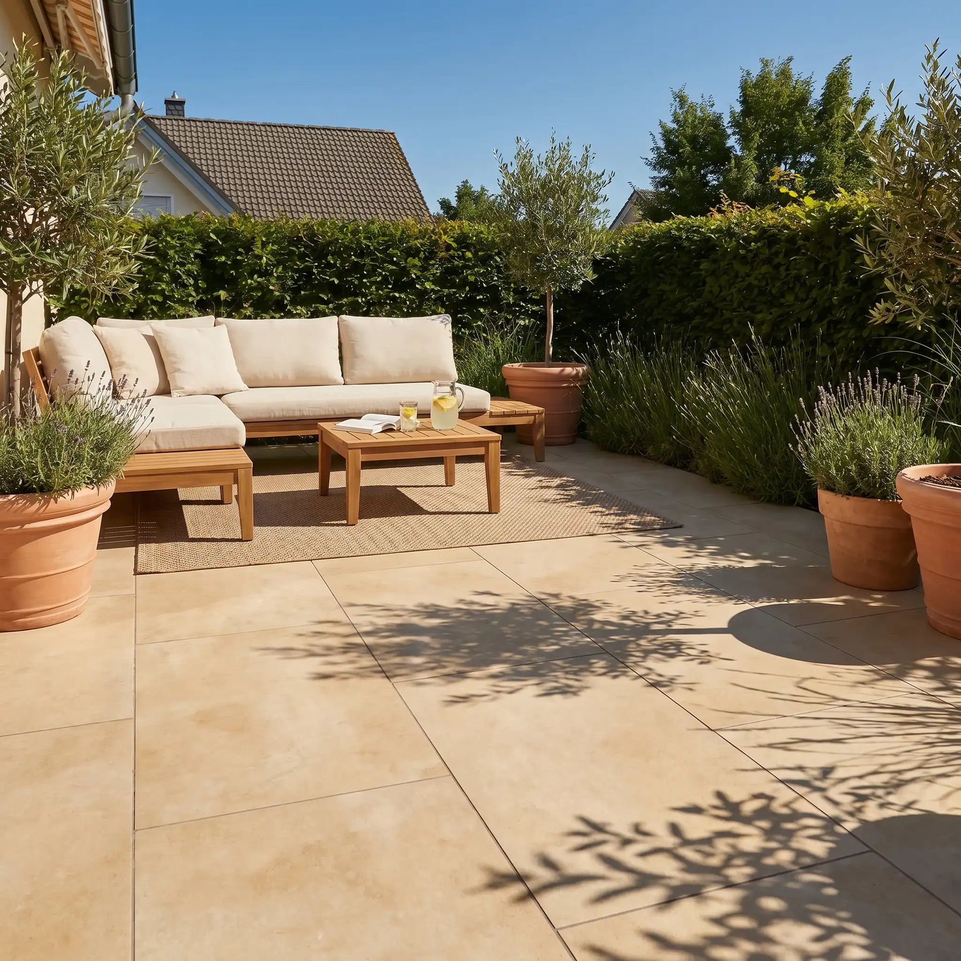 Komplettpaket Terrassenplatte Grande Cream 120x60x2cm