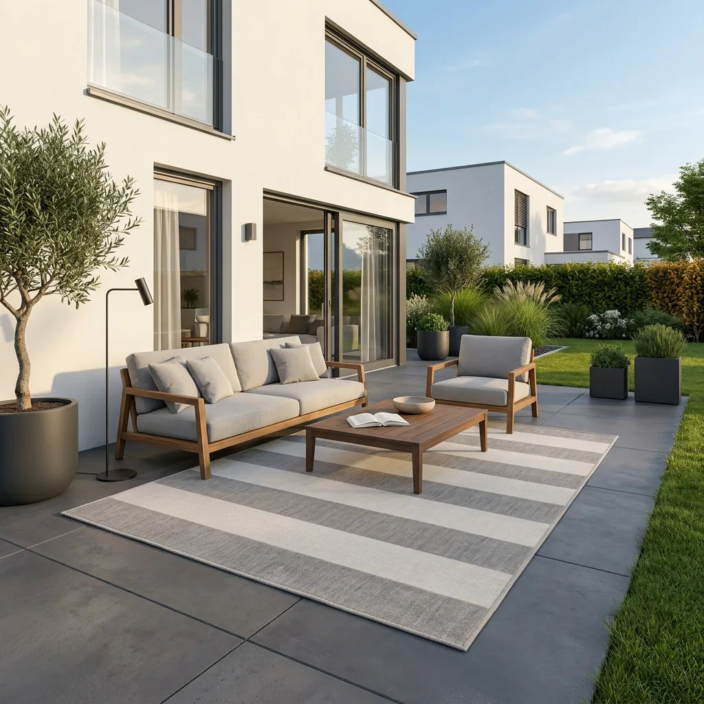 In- & Outdoor-Teppich Linear Grey waschbar