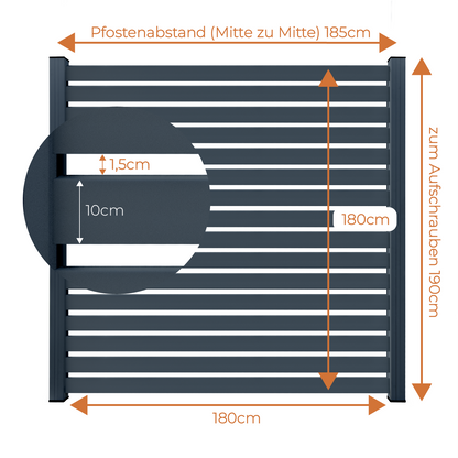 Aluminium Sichtschutzzaun MARIO Breit Anthrazit