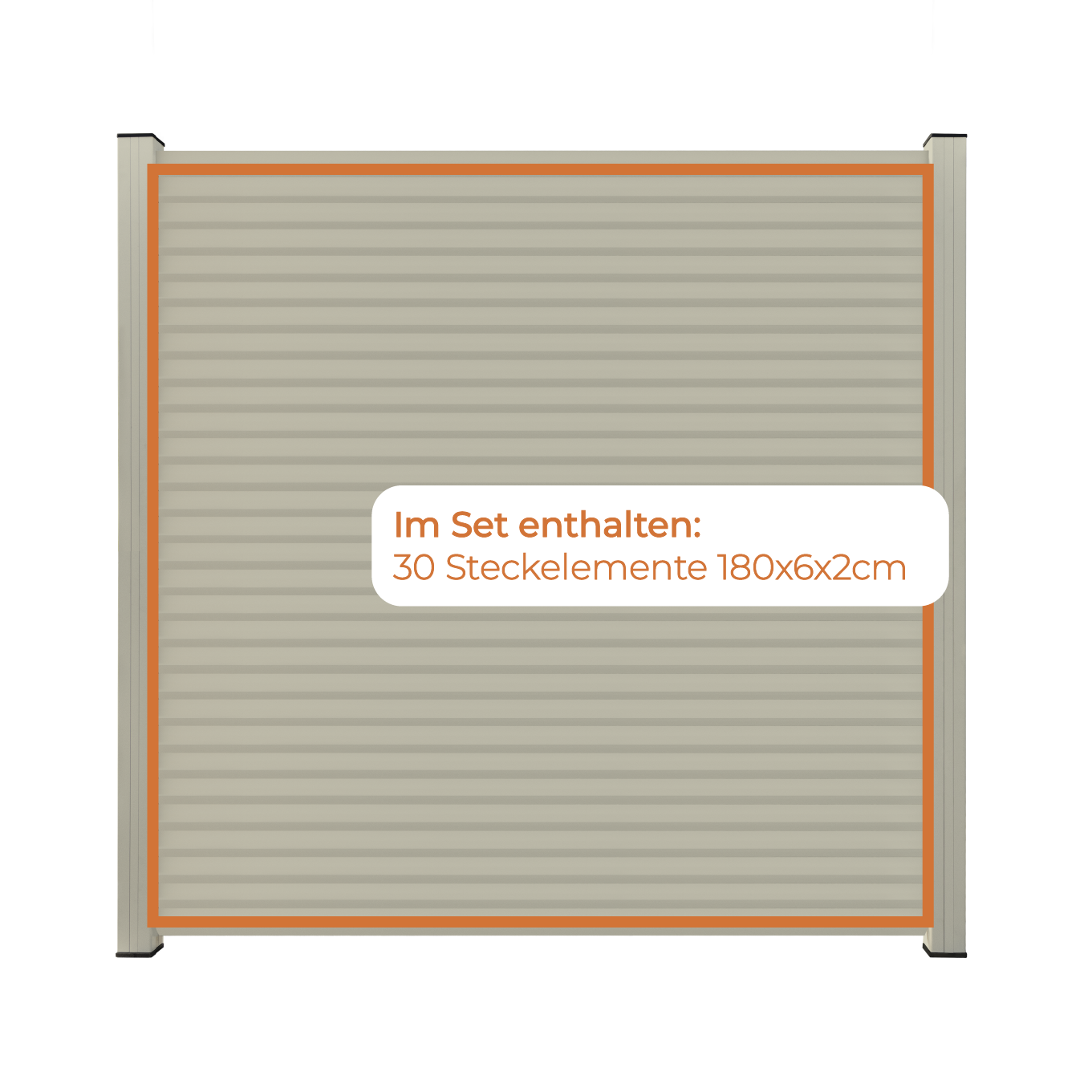 Aluminium Sichtschutzzaun Rhombus MARIO Seidengrau
