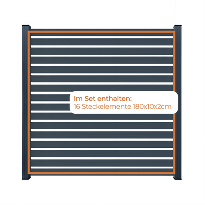 Aluminium Sichtschutzzaun MARIO Breit Anthrazit