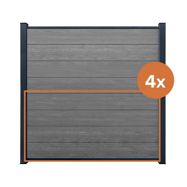 ModuLine Zaunfeld ENZO, Farbe Basalt (4er Set)