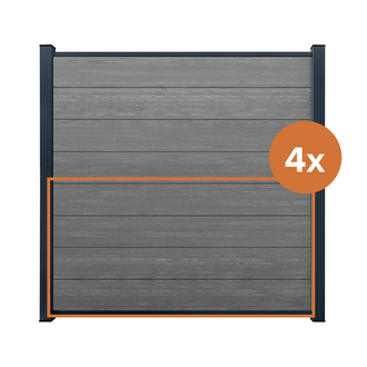 ModuLine Zaunfeld ENZO, Farbe Basalt (4er Set)