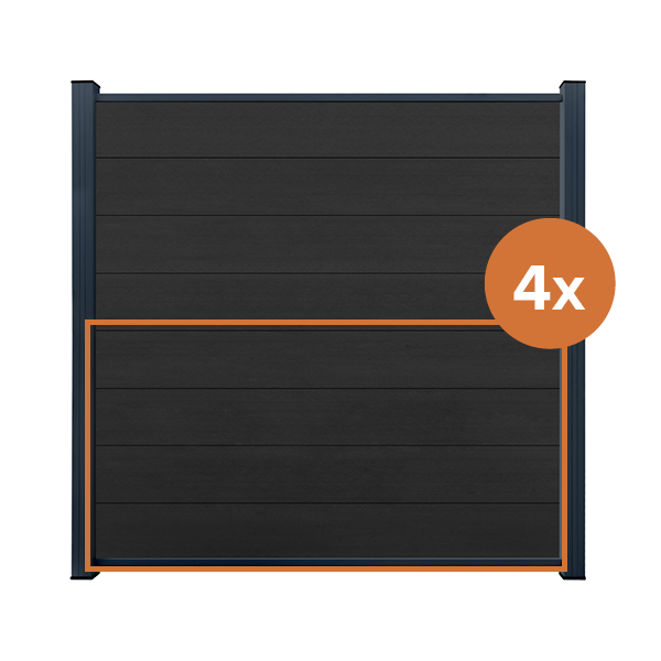 ModuLine Zaunfeld ENZO, Farbe Nero (4er Set)