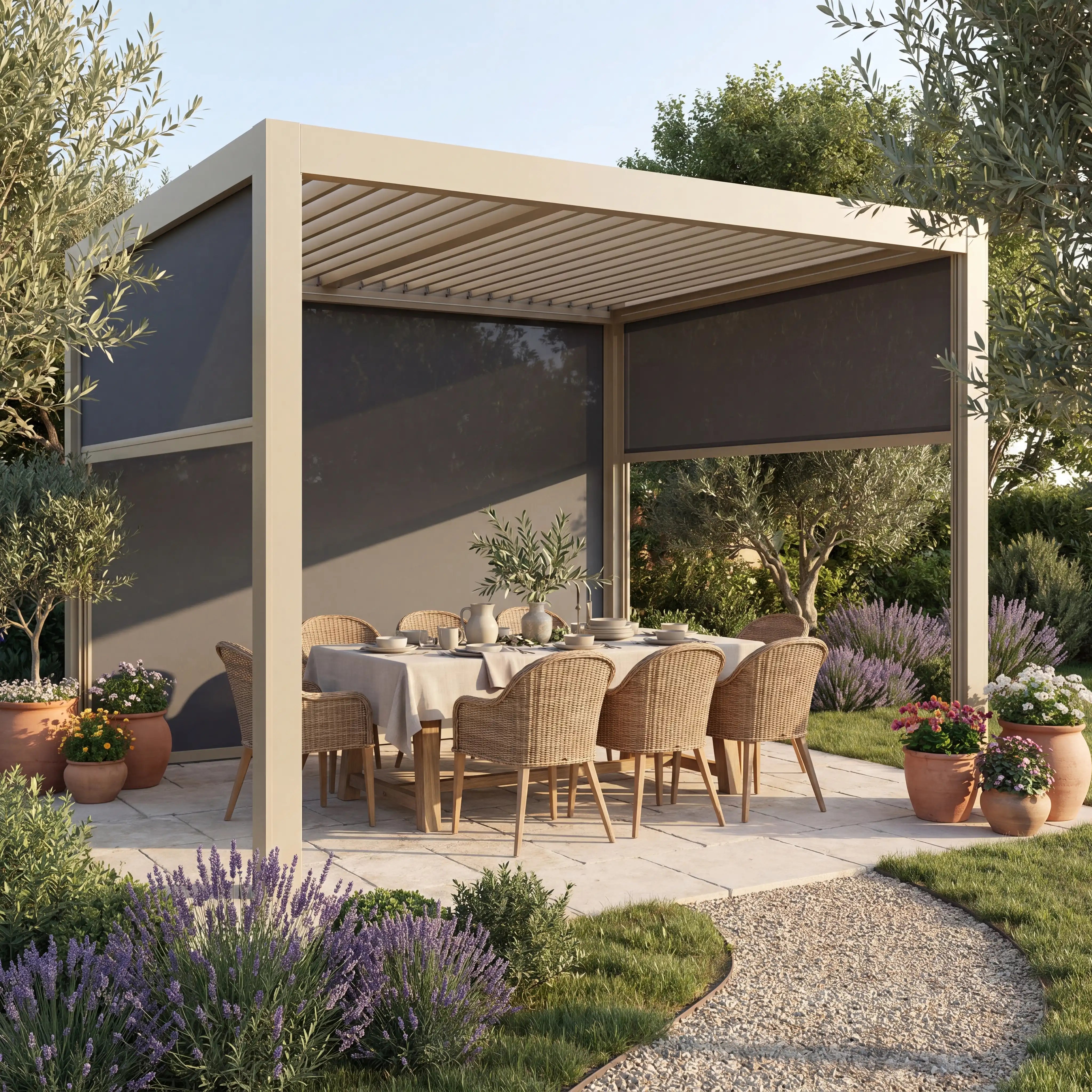 Pergola Seidengrau Ansicht 1