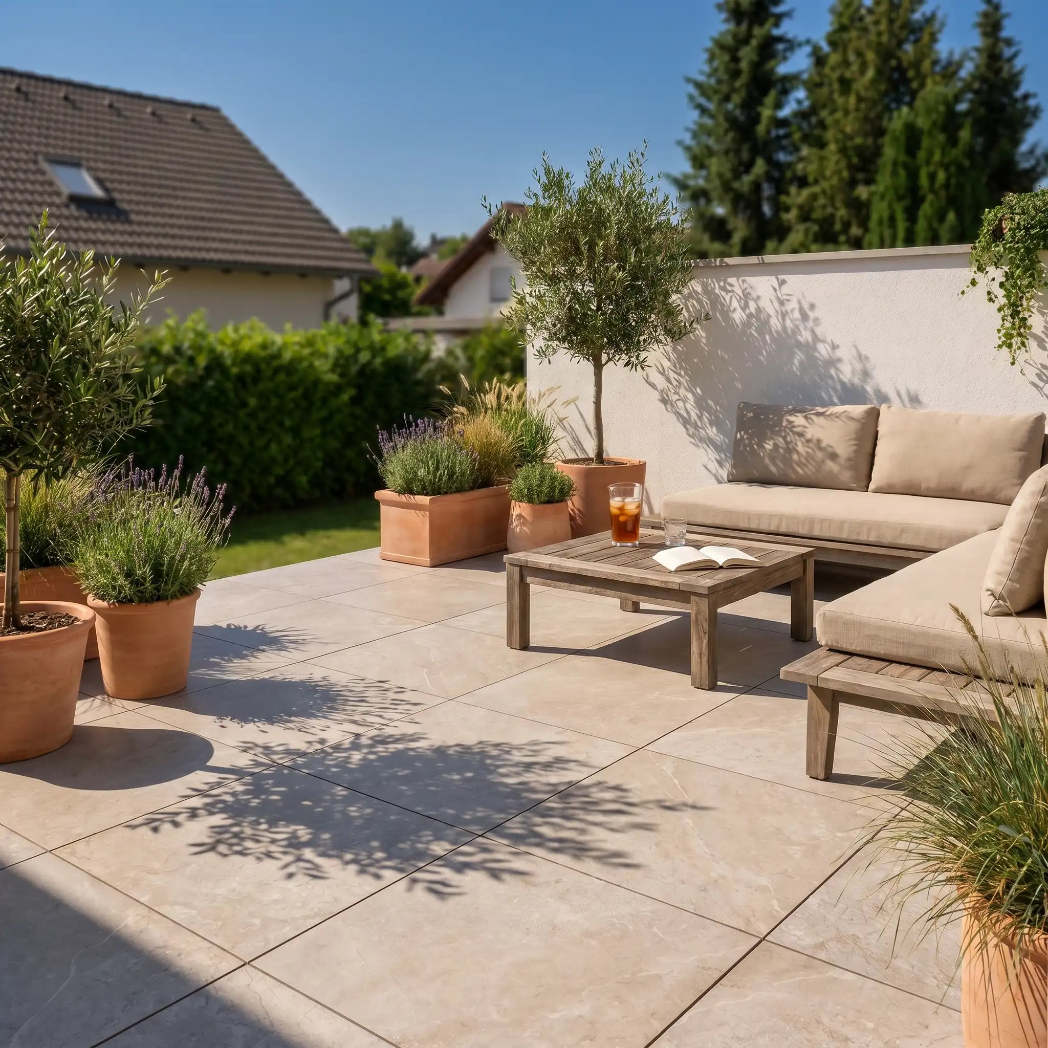Terrassenplatte Quarz 60x60x2cm