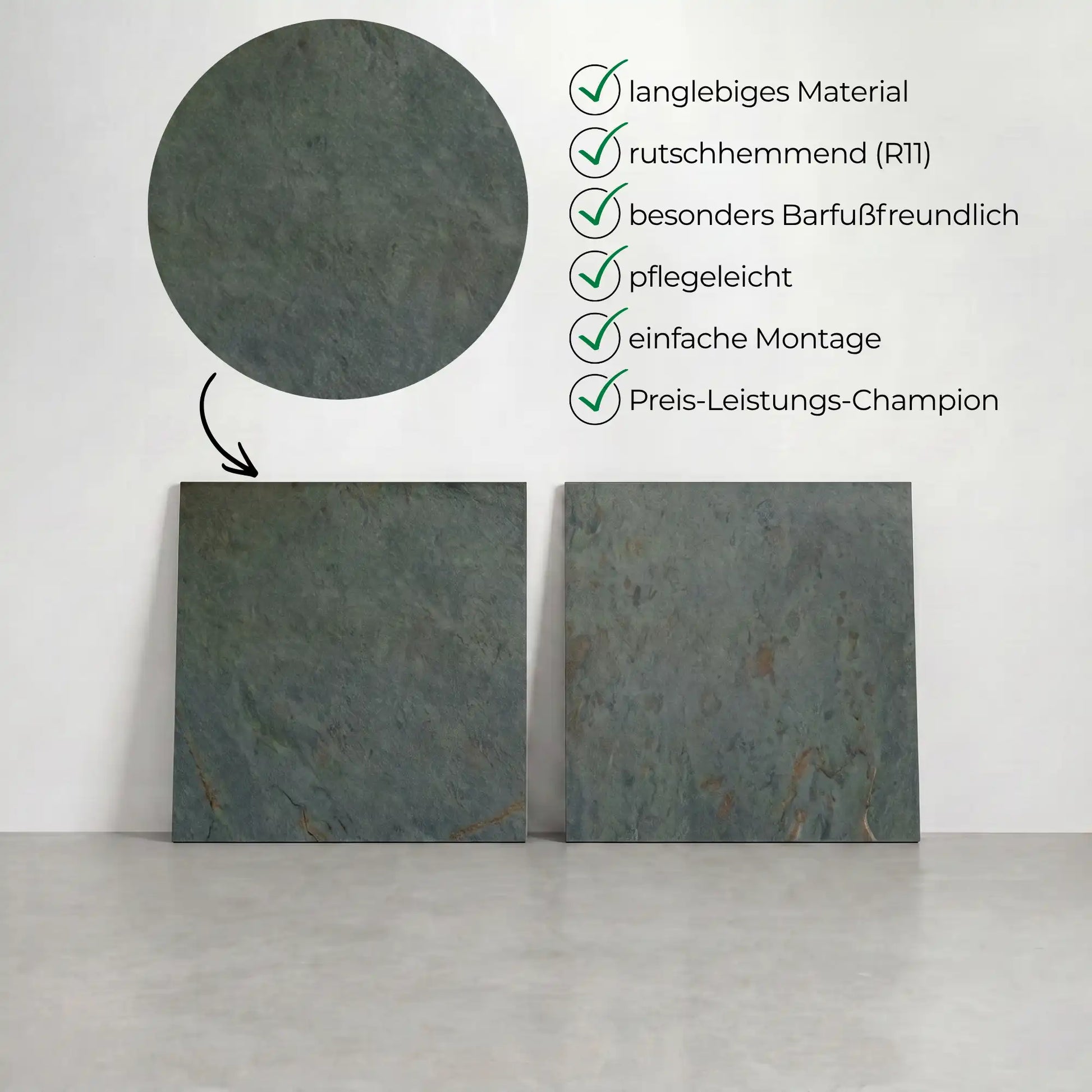 Komplettpaket Terrassenplatte Rustikal 60x60x2cm
