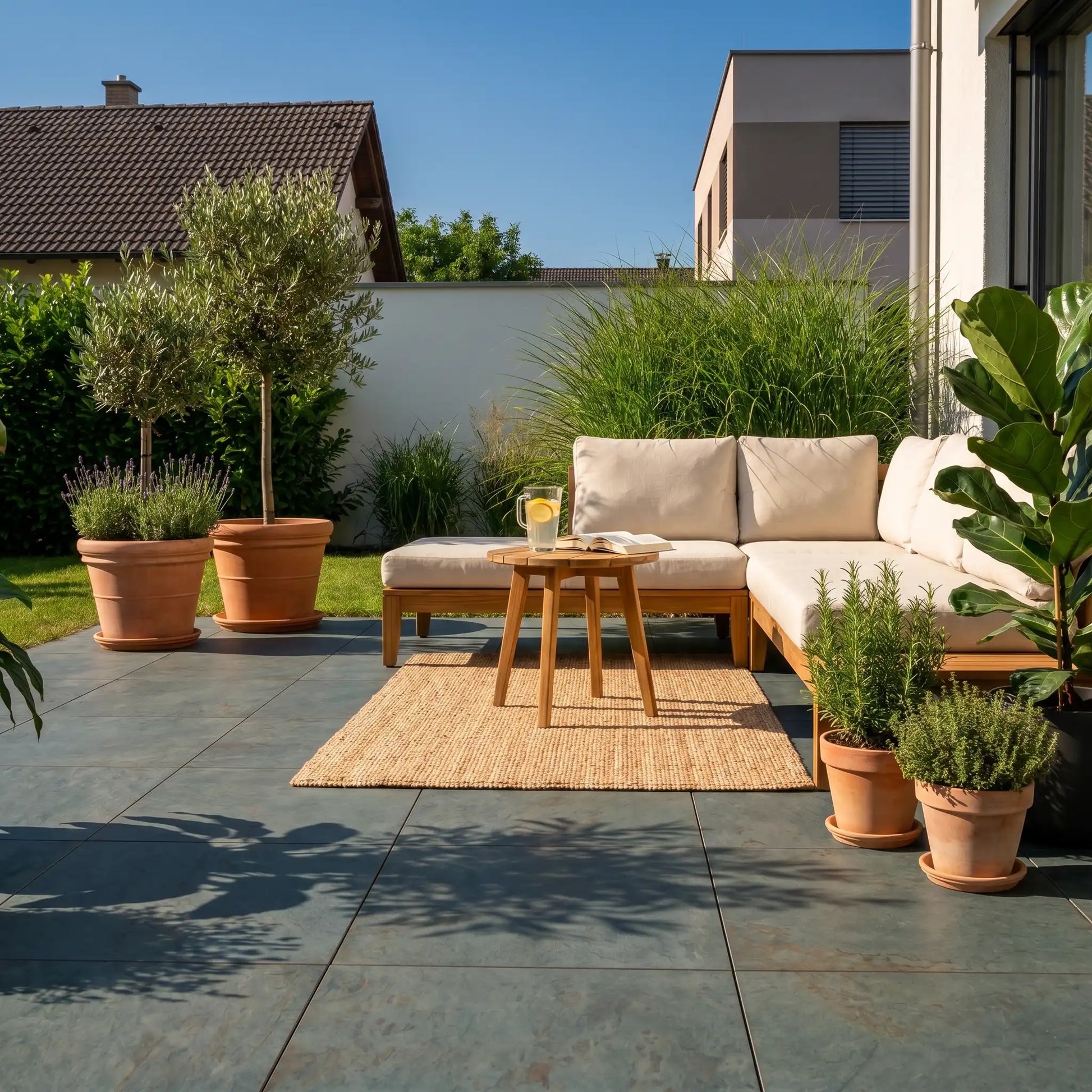 Komplettpaket Terrassenplatte Rustikal 60x60x2cm