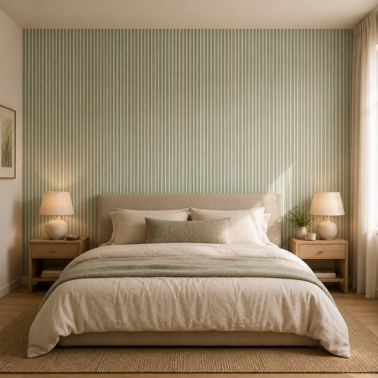Akustikpaneel Premium Salbei – Filz Beige 244 × 60 cm