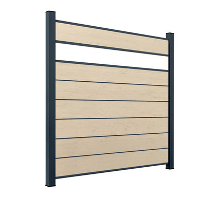 WPC Sichtschutzzaun ENZO Elfenbein - Style Anthrazit