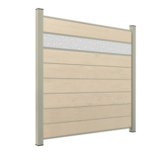 WPC Sichtschutzzaun ENZO Elfenbein - Style Seidengrau