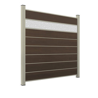 WPC Sichtschutzzaun ENZO Natur - Style Seidengrau