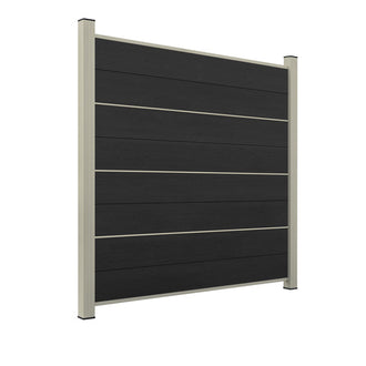 WPC Sichtschutzzaun ENZO Nero - Design Seidengrau