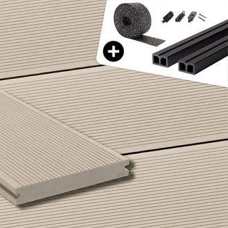 WPC-Komplettset Creme ECO Massivdiele