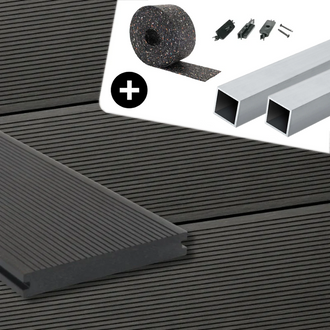 WPC-Komplettset Anthrazit ECO Massivdiele
