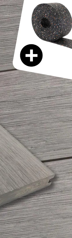 WPC-Komplettset Basalt Antik Massivdiele