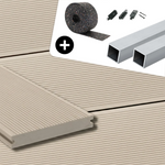 WPC-Komplettset Creme ECO Massivdiele