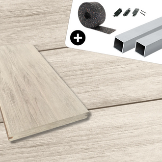 WPC-Komplettset Elfenbein Antik Massivdiele