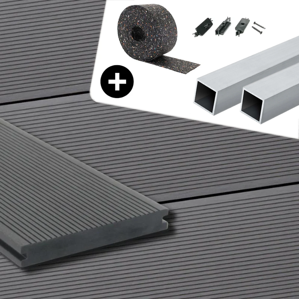 WPC-Komplettset Granit ECO Massivdiele