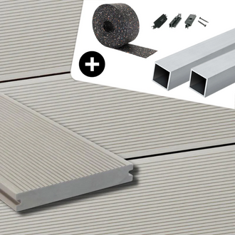 WPC-Komplettset Sand ECO Massivdiele