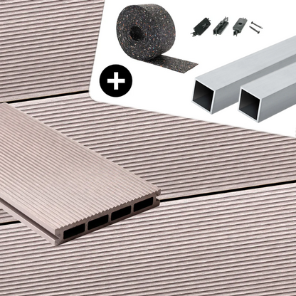 WPC-Komplettset Seide Geriffelt Basic Hohldiele