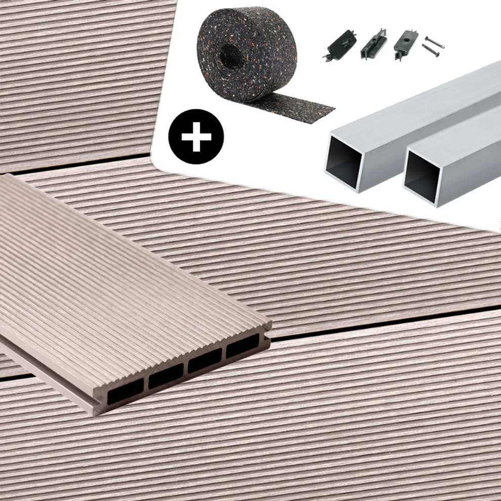 WPC-Komplettset Seide Geriffelt Basic Hohldiele