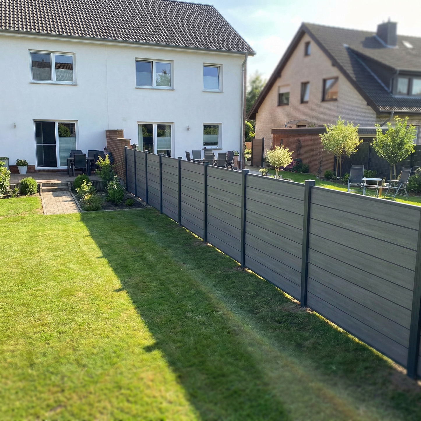 WPC Sichtschutzzaun ENZO Basalt - Design Anthrazit