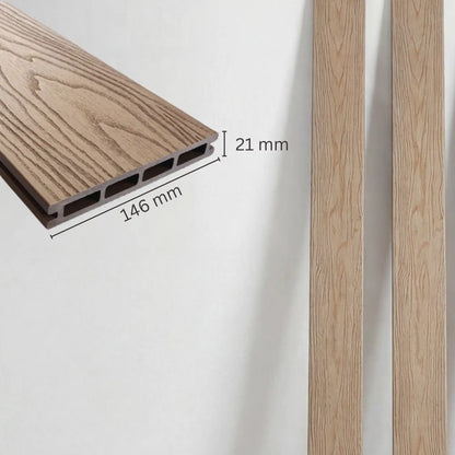 WPC-Komplettset Teak Holzoptik Basic Hohldiele