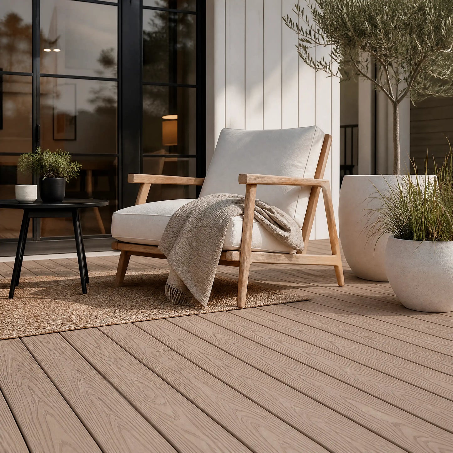 WPC-Komplettset Teak Holzoptik Basic Hohldiele