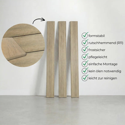 WPC-Komplettset Muskat Antik Massivdiele