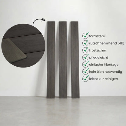 WPC-Komplettset Nero Antik Massivdiele