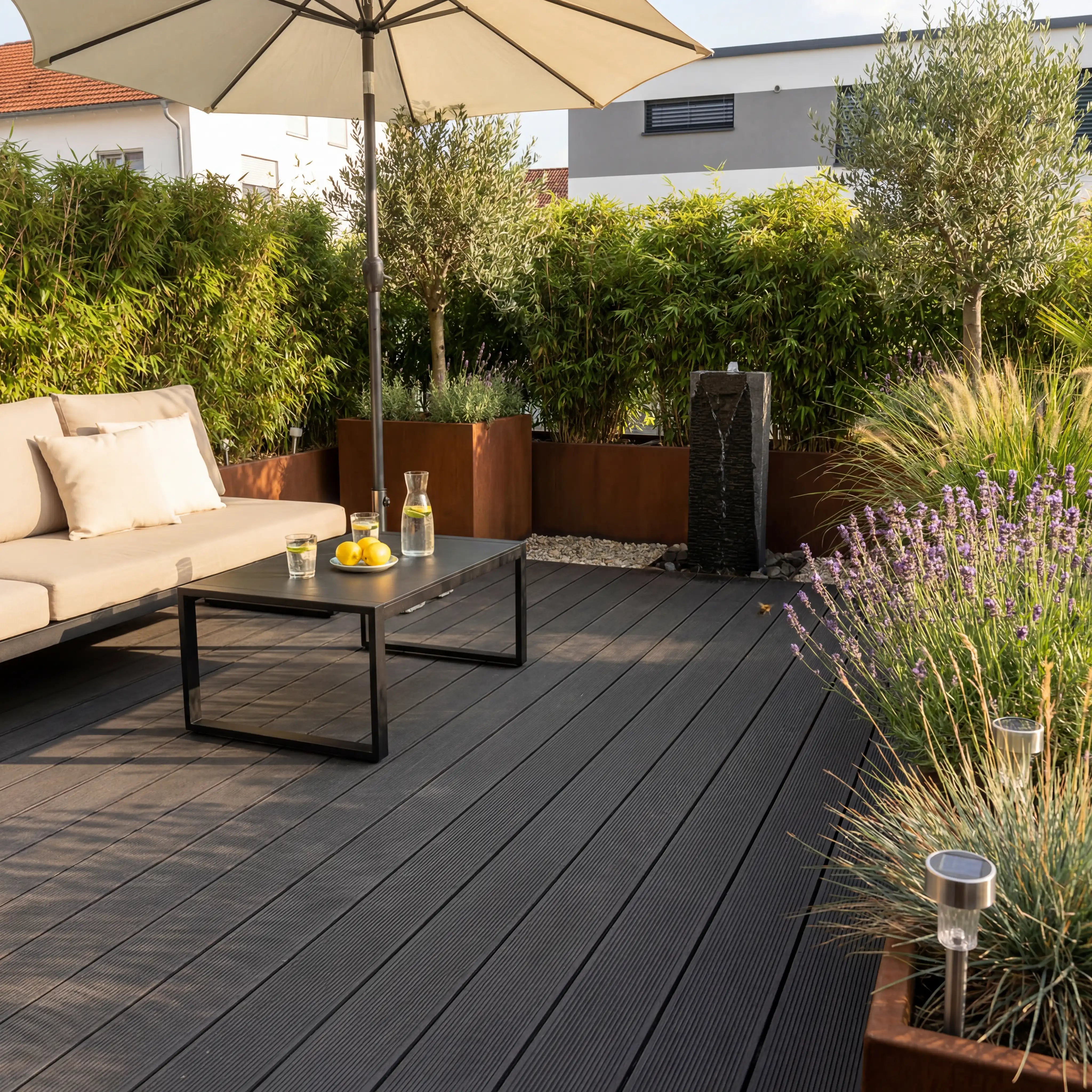 WPC-Komplettset Anthrazit ECO Massivdiele