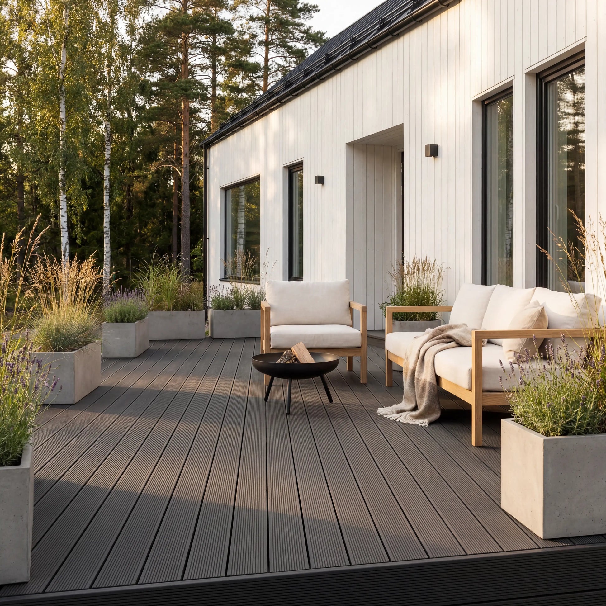 WPC-Komplettset Anthrazit ECO Massivdiele