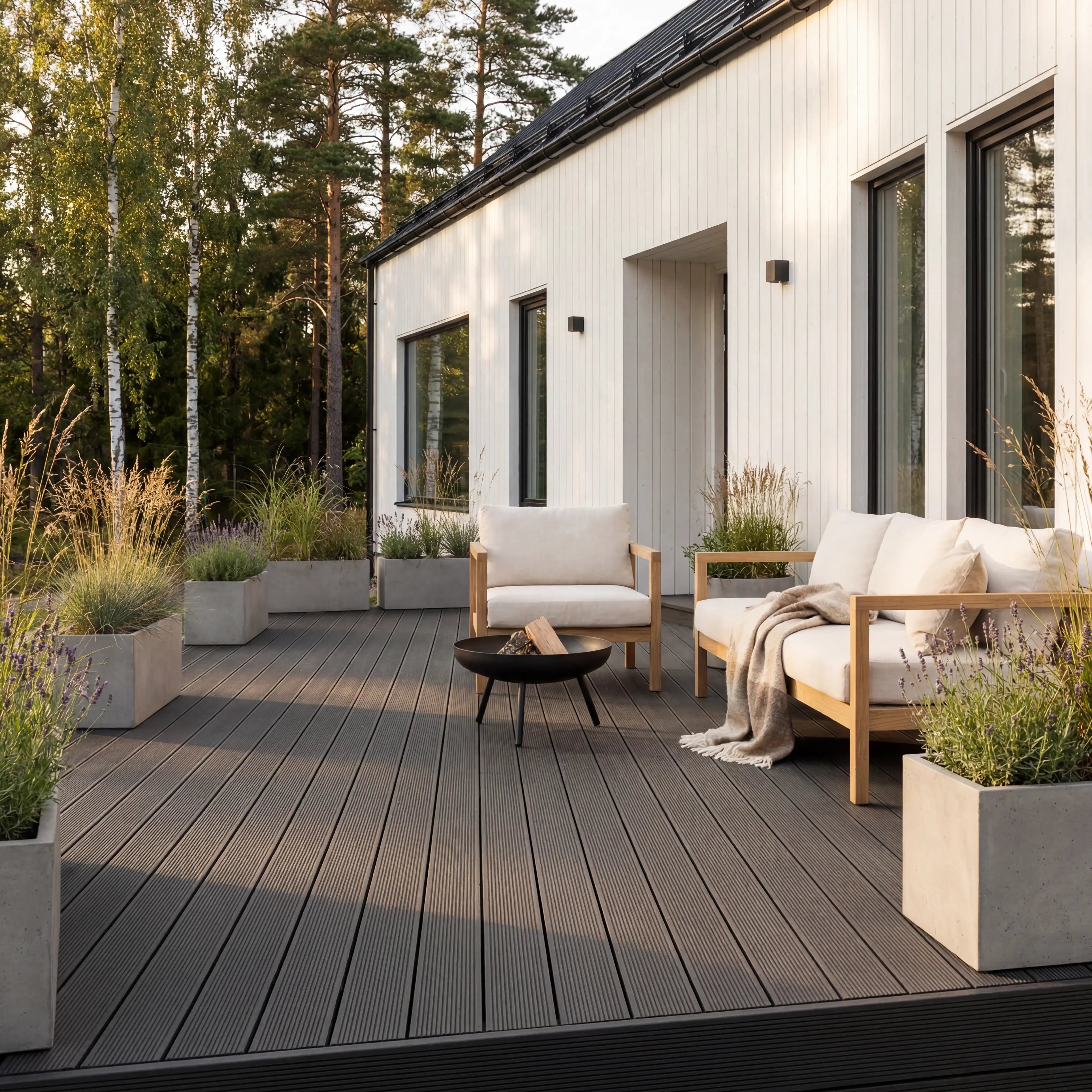 WPC-Komplettset Anthrazit ECO Massivdiele