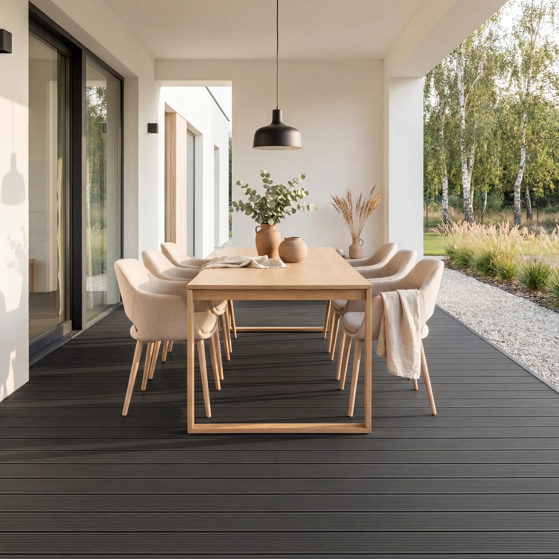 WPC-Komplettset Anthrazit ECO Massivdiele
