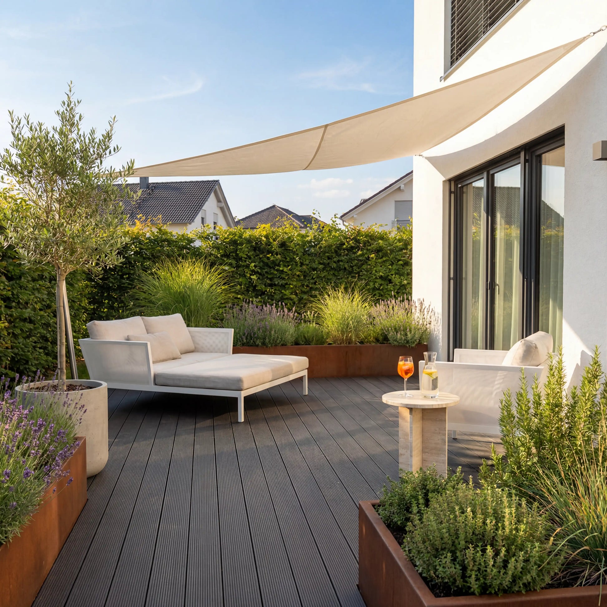 WPC-Komplettset Anthrazit ECO Massivdiele