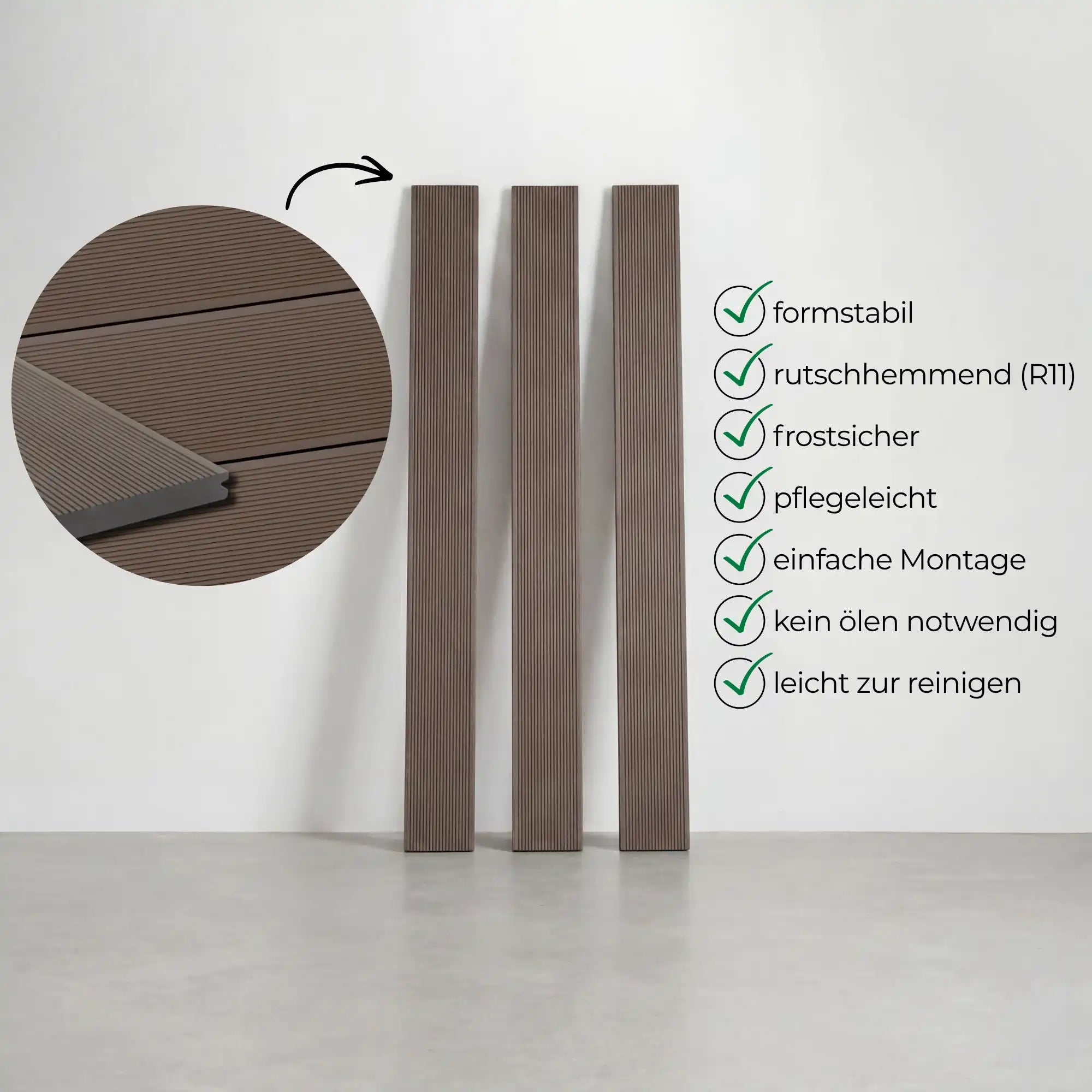 WPC-Komplettset Diamantnuss ECO Massivdiele