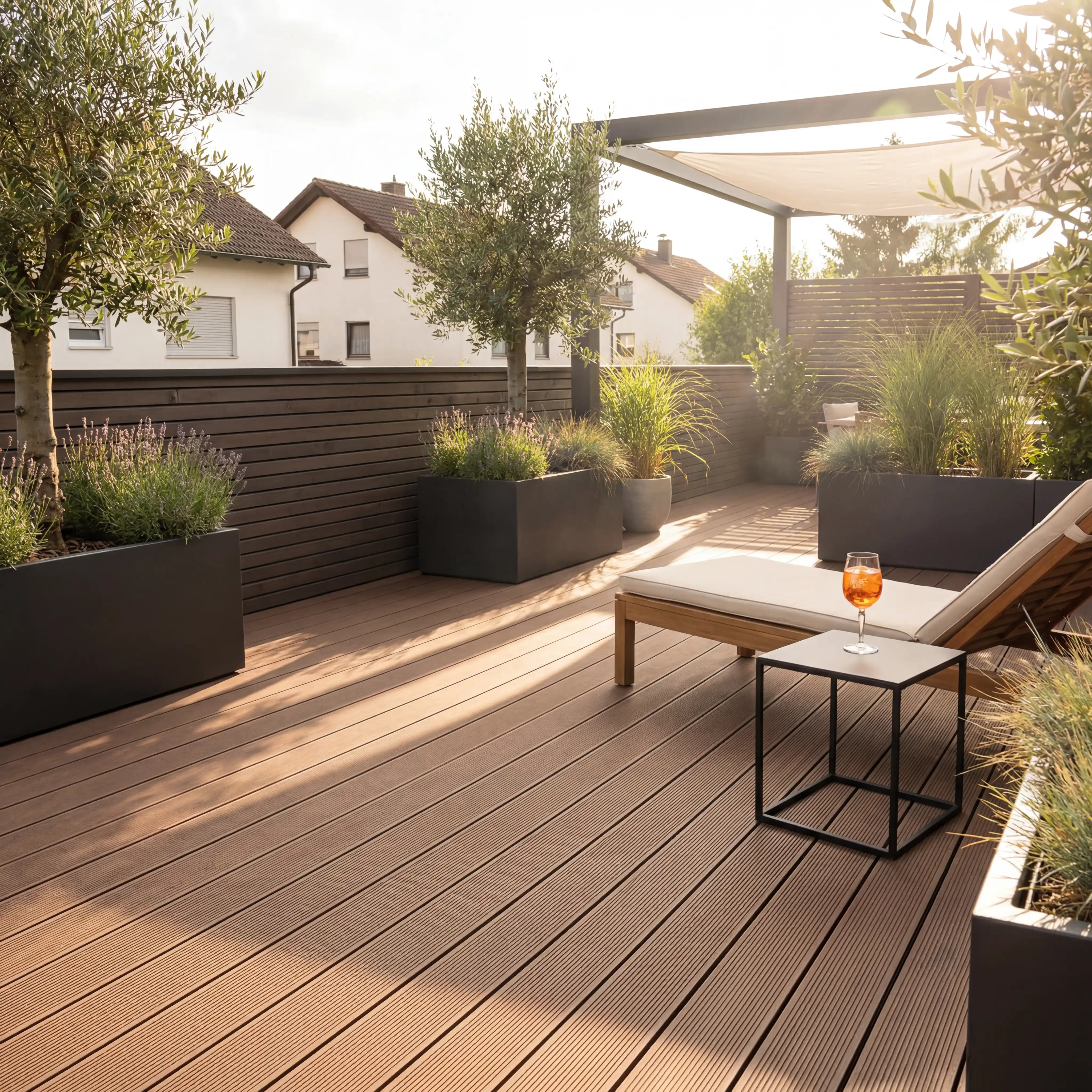 WPC Terrassendiele Massiv ECO Diamantnuss