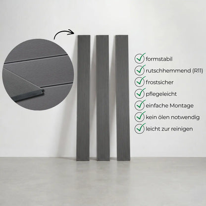 WPC-Komplettset Granit ECO Massivdiele