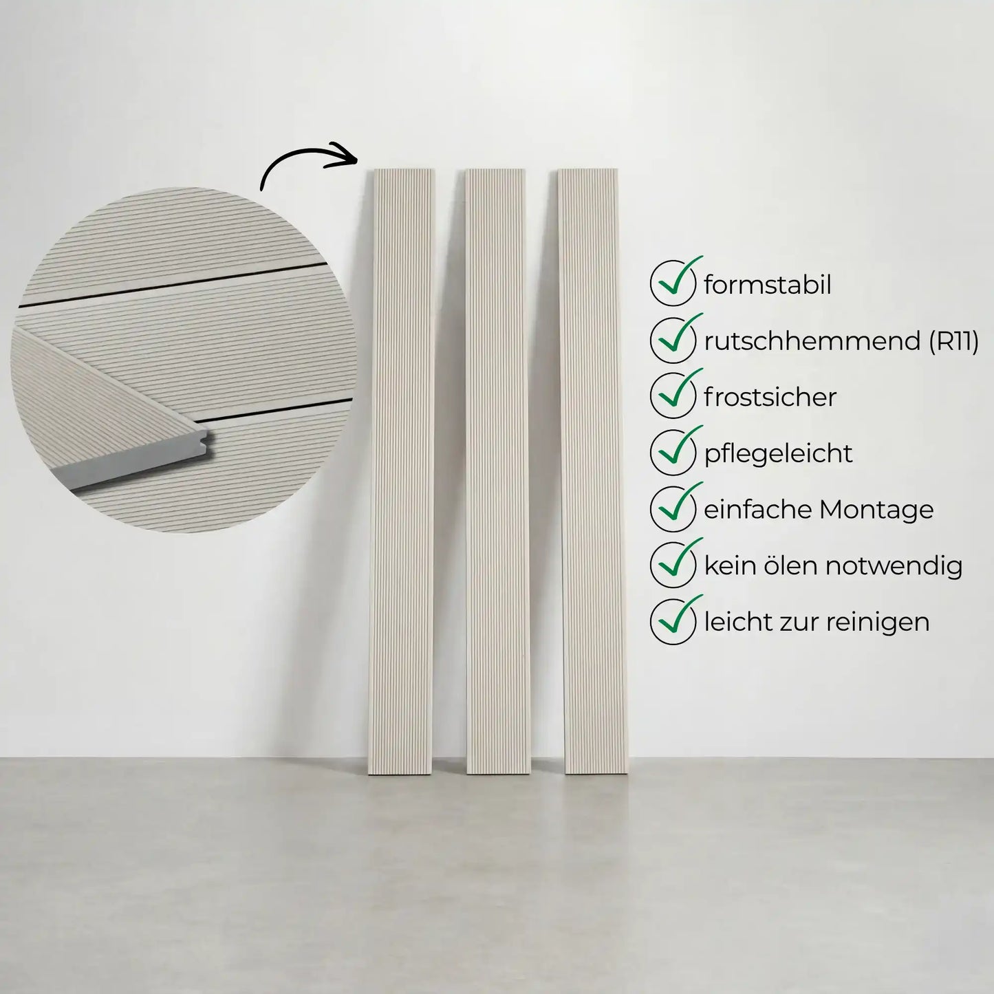 WPC Terrassendiele Massiv ECO Sand